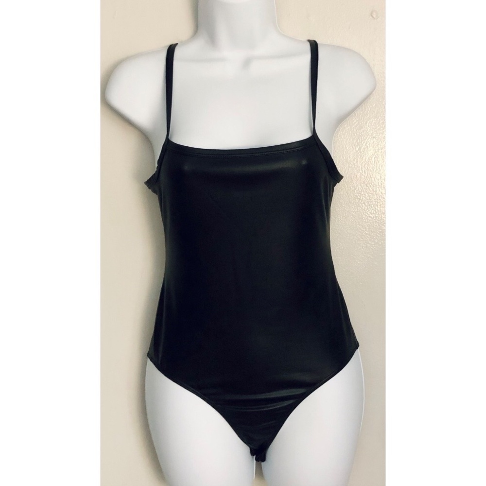 Black Wetlook Bodysuit